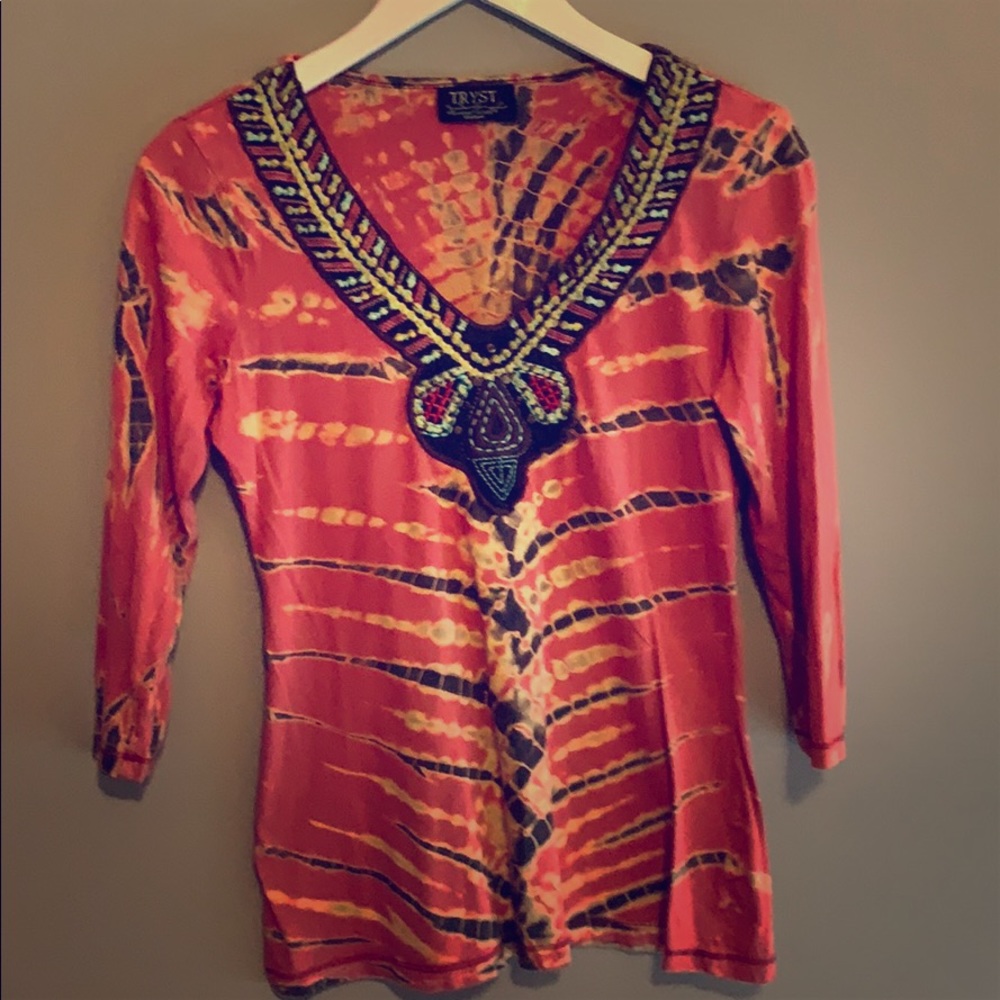Multicolored 3/4 Sleeved Tunic